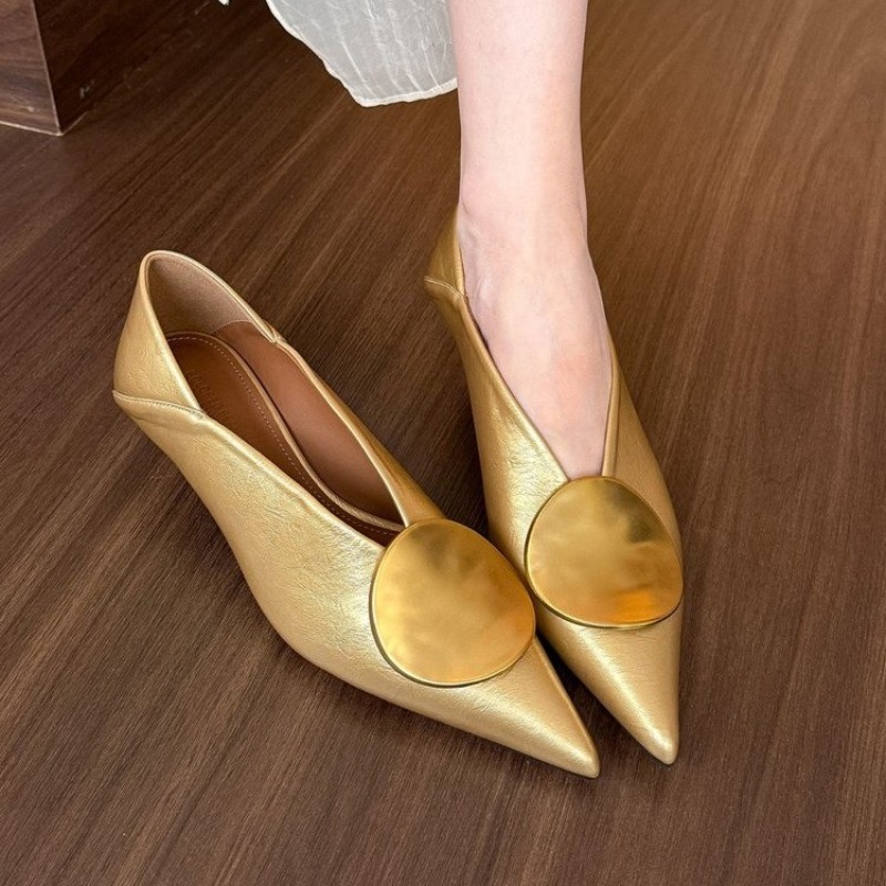 Women Shoes Heels - 2025 봄 여름 포인티드 토 슬립온