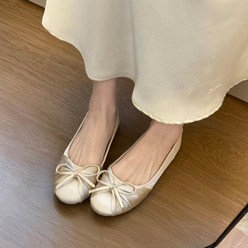 Women Shoes Heels - 2026년 신상 리본 장식 새틴 얕은