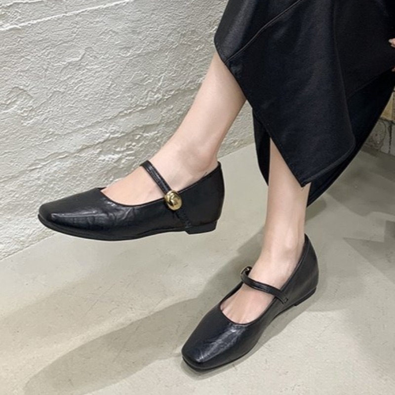 Women Shoes Black - 울트라 소프트 가죽 블랙 플랫 여성화
