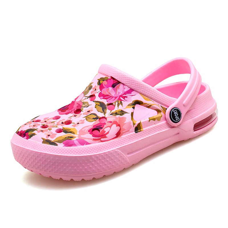 Women'S Shoes Crocs - 여름 여성 꽃 낙서 나막신 샌들