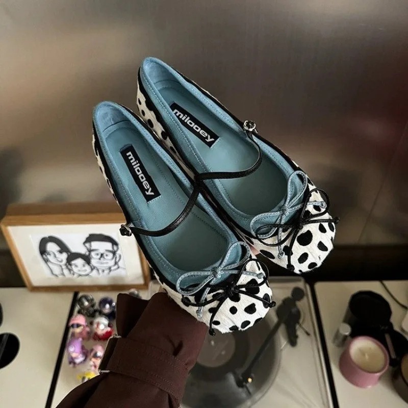 Women Shoes Heels - 2026 프랑스 플랫 바닥 라운드 토