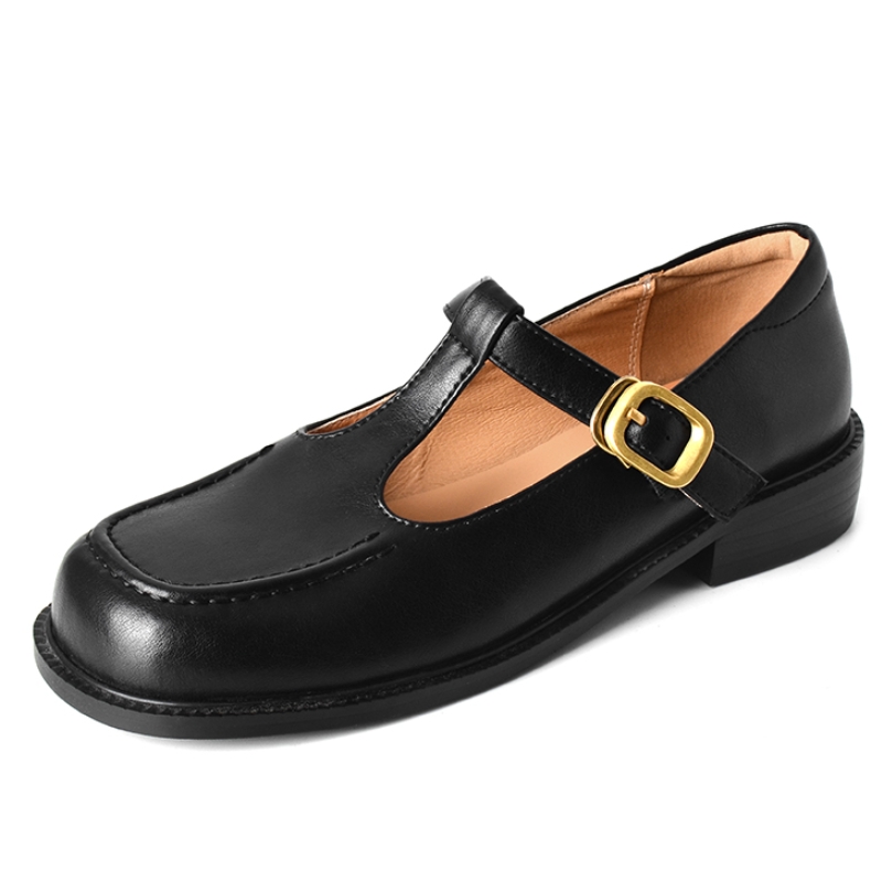 Women Shoes Black - 캐주얼 여성 플랫 슈즈 정품 가죽