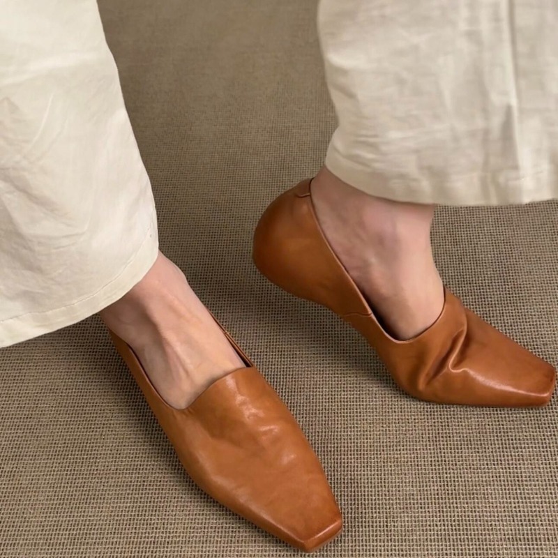Slingback Pumps Women - 레트로 플랫 로퍼 여성용 슬립온 브리티시