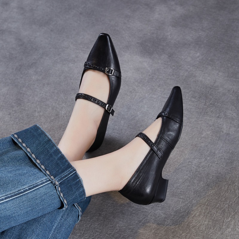 브라운 블랙 한국 여성 플랫 슈즈 스퀘어 토 버클 스트 - Women Shoes Black 리뷰 및 가격