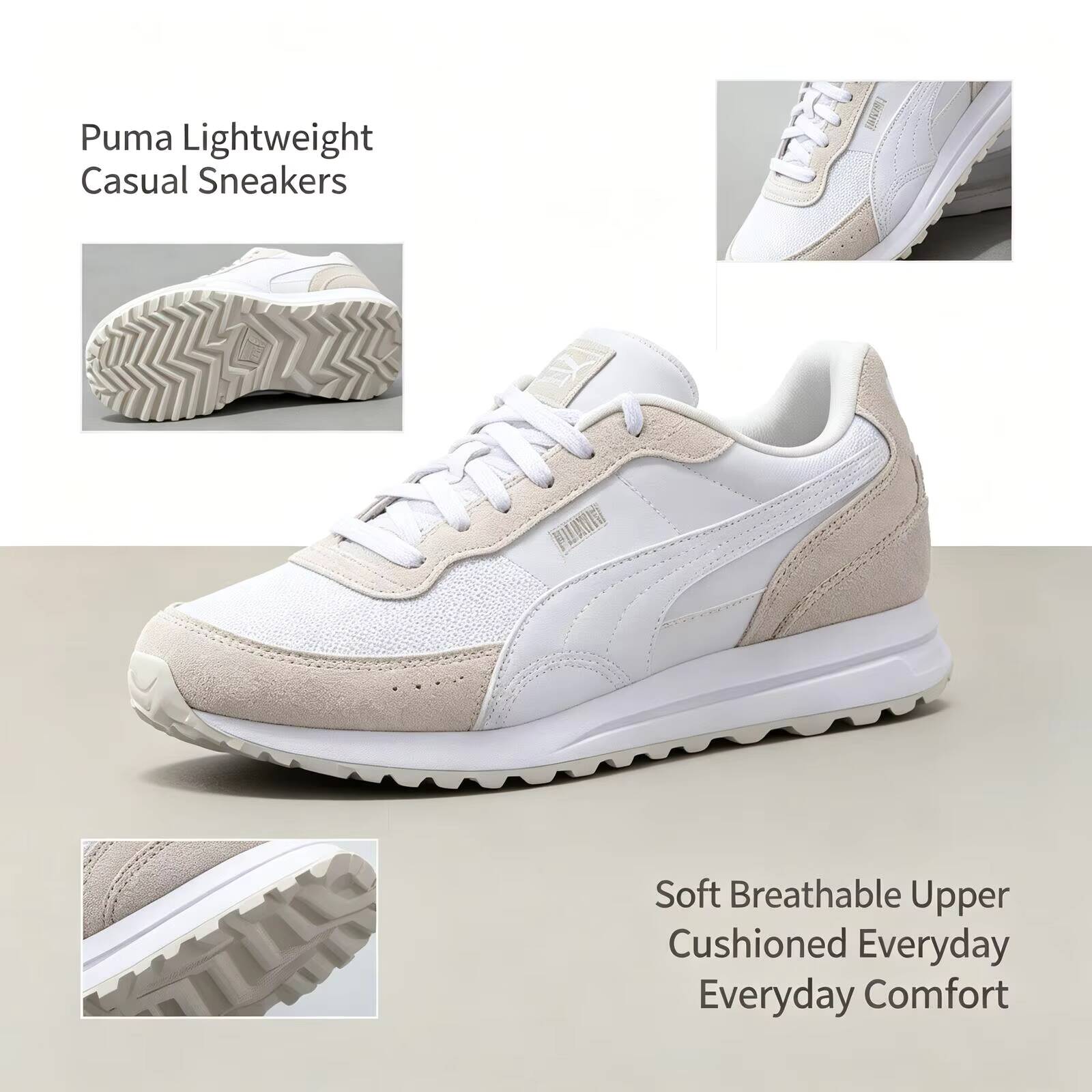 새로운 핫 푸마 화이트 경량 러닝화 메쉬 갑피 스웨이드 - Women'S Shoes Puma Sneakers 리뷰 및 가격