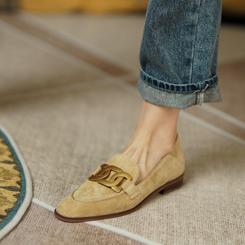 여성용 스웨이드 가죽 로퍼, 로우힐, 라운드 토, 청키 - Women Shoes Black 리뷰 및 가격