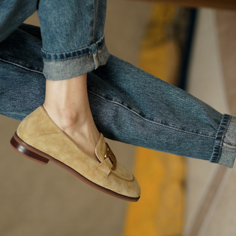 여성용 스웨이드 가죽 로퍼, 로우힐, 라운드 토, 청키 - Women Shoes Black 리뷰 및 가격
