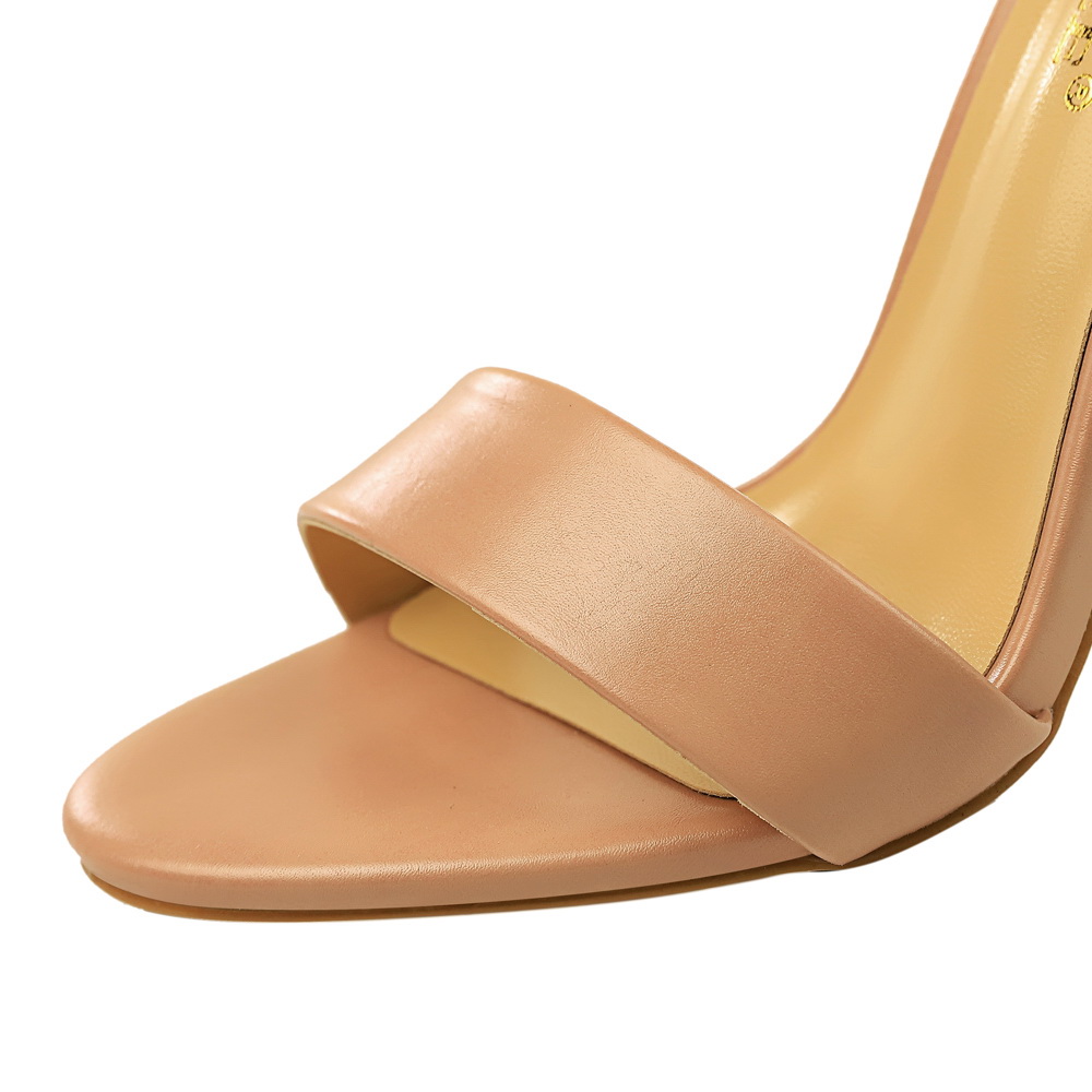 여성 블랙 화이트 간결한 가죽 11cm 하이힐 샌들 레 - Women Shoes Black 리뷰 및 가격