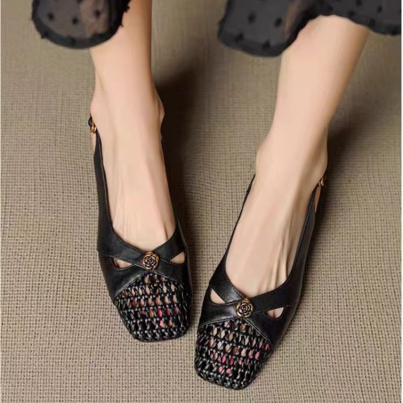 여성용 프렌치 스타일 클로즈드 토 샌들, 청키 힐, 다 - Slingback Pumps Women 리뷰 및 가격
