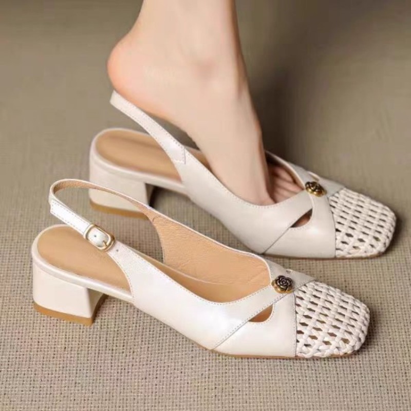 여성용 프렌치 스타일 클로즈드 토 샌들, 청키 힐, 다 - Slingback Pumps Women 리뷰 및 가격