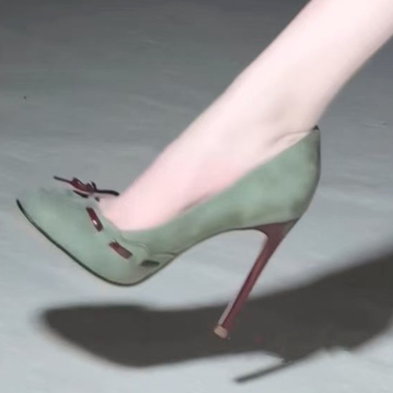 템퍼먼트 슈퍼 하이힐 싱글 슈즈 라운드 토 샬로우 스웨 - Slingback Pumps Women 리뷰 및 가격