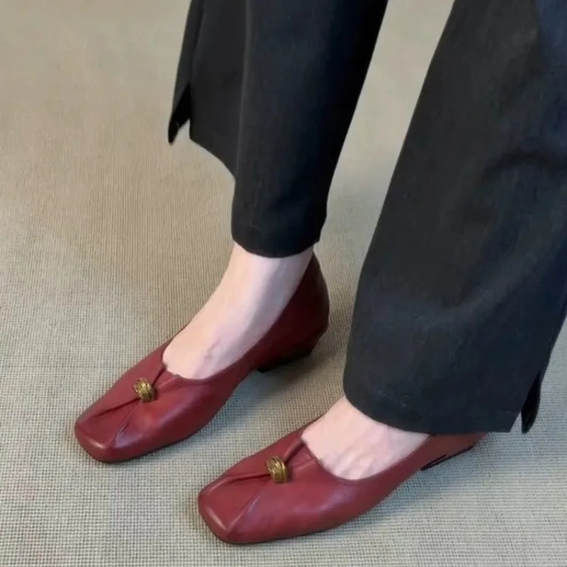 여성용 2026 뉴 레트로 스타일 슬립온 플리츠 스퀘어 - Slingback Pumps Women 리뷰 및 가격