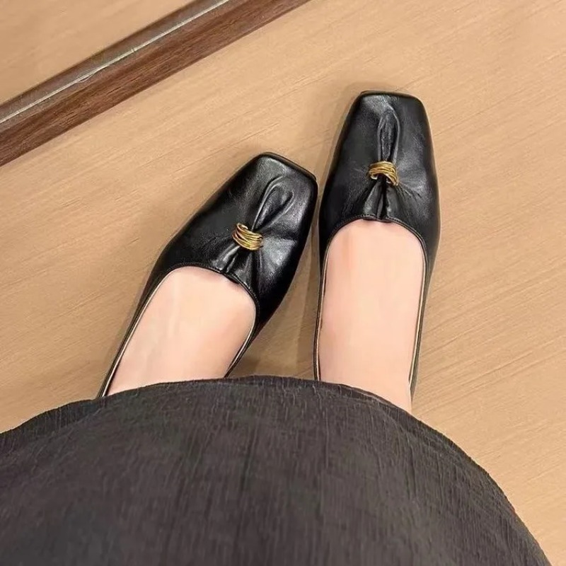 여성용 2026 뉴 레트로 스타일 슬립온 플리츠 스퀘어 - Slingback Pumps Women 리뷰 및 가격