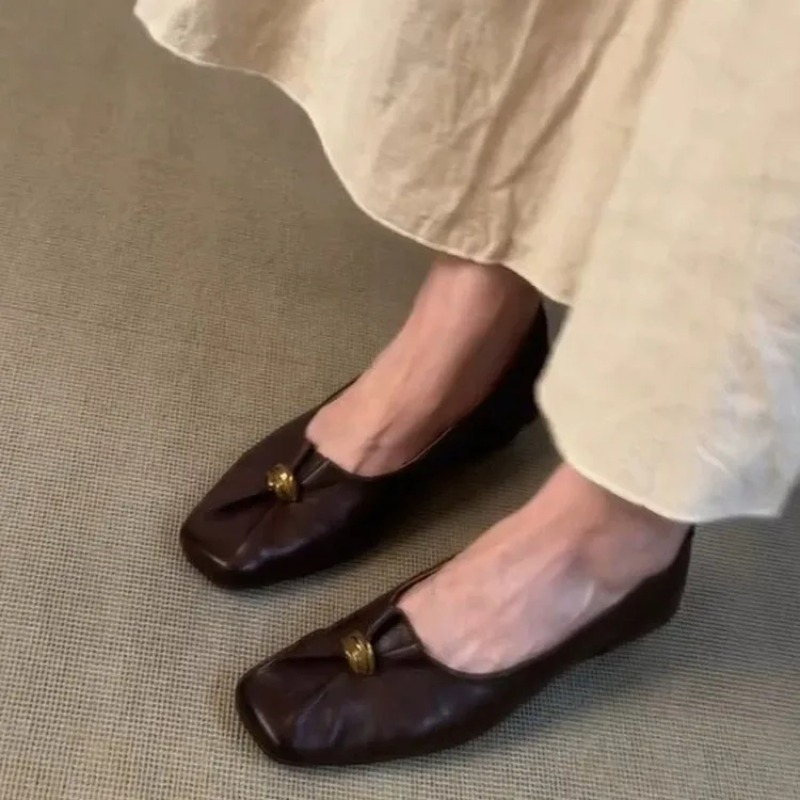 여성용 2026 뉴 레트로 스타일 슬립온 플리츠 스퀘어 - Slingback Pumps Women 리뷰 및 가격