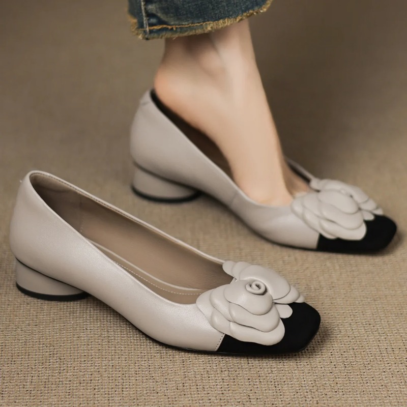 플러스 사이즈 34-41 여성용 양가죽 믹스 컬러 패치 - Women Shoes Heels 리뷰 및 가격
