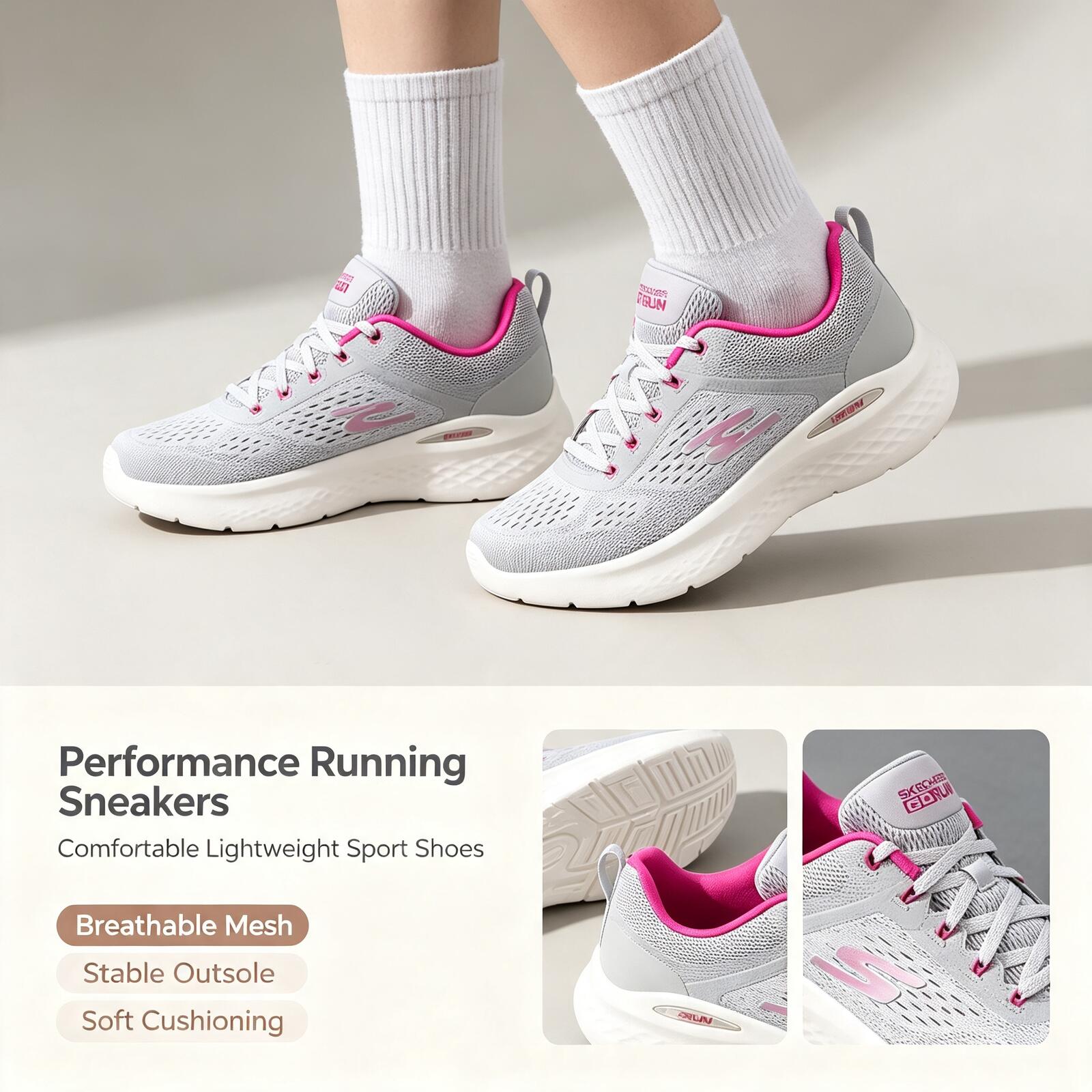 스케쳐스 신상 여성용 러닝화 129423-GYPK 가벼 - Women Shoes Skechers 리뷰 및 가격