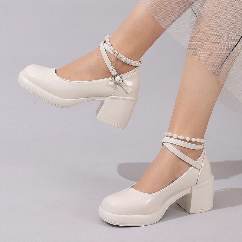 새로운 여성 펌프스 슈즈 패션 크로스 스트랩 여성용 얕 - Women Shoes Heels 리뷰 및 가격