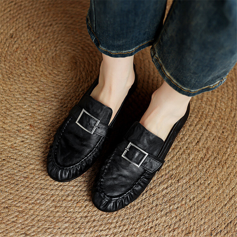 여성용 정품 가죽 펌프스, 여성용 주름진 라운드 토 슈 - Women Shoes Heels 리뷰 및 가격