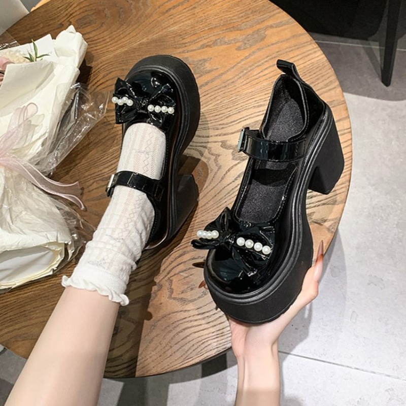 2026 로리타 슈즈 블랙 슈퍼 하이힐 메리 제인 슈즈 - Women Shoes Black 리뷰 및 가격