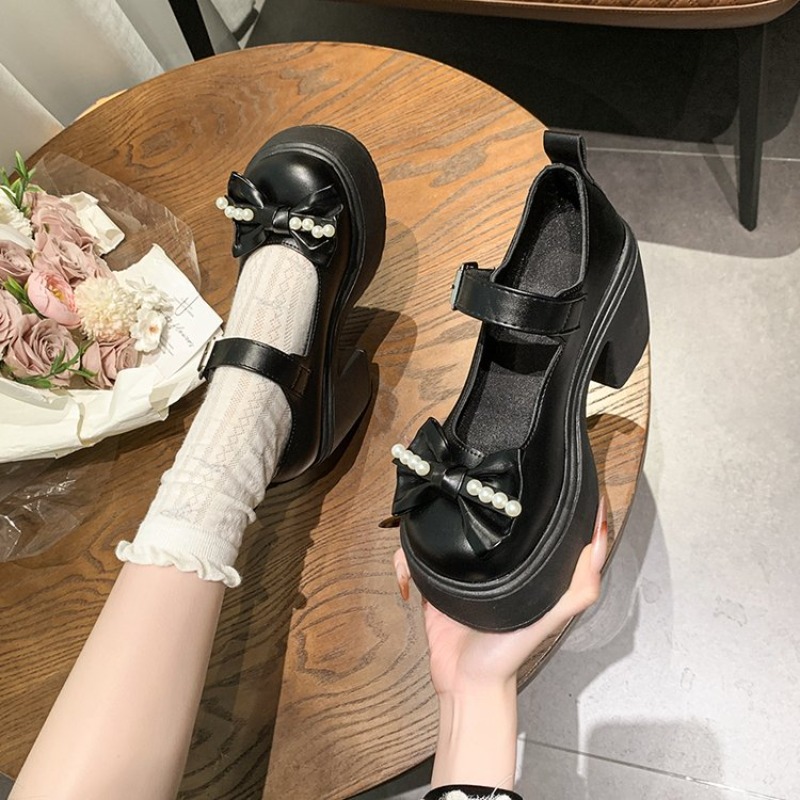 2026 로리타 슈즈 블랙 슈퍼 하이힐 메리 제인 슈즈 - Women Shoes Black 리뷰 및 가격