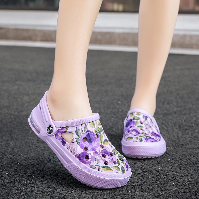 여름 여성 꽃 낙서 나막신 샌들 귀여운 신발 남성 샌들 - Women'S Shoes Crocs 리뷰 및 가격