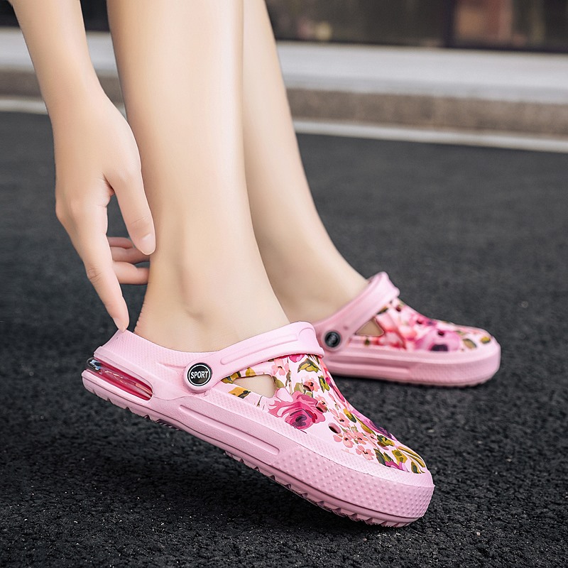 여름 여성 꽃 낙서 나막신 샌들 귀여운 신발 남성 샌들 - Women'S Shoes Crocs 리뷰 및 가격