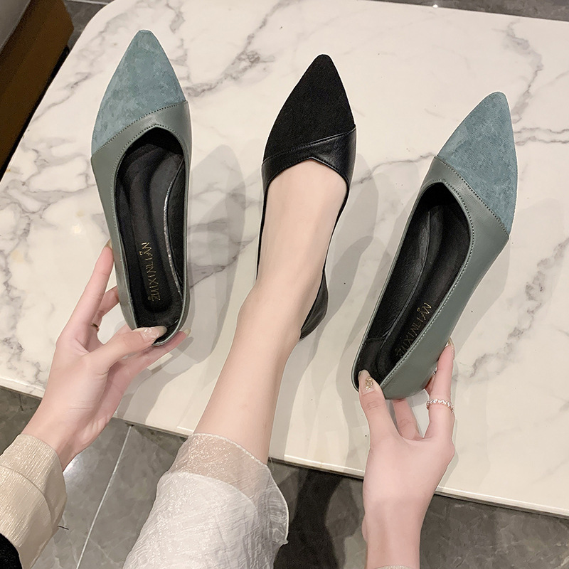 여성용 플랫 블랙 가죽 신발, 가을용 다용도 로우힐 슬 - Women Shoes Black 리뷰 및 가격