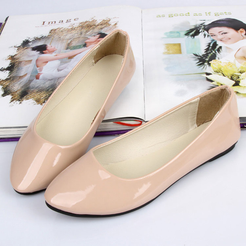 여름 여성 플랫 신발 특허 가죽 여성 플랫 신발 캔디  - Women Shoes Us To Eu 리뷰 및 가격