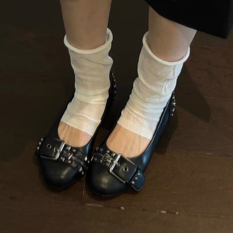볼트 라운드 헤드 싱글 슈즈 여성용 가죽 버클 로우컷  - Slingback Pumps Women 리뷰 및 가격