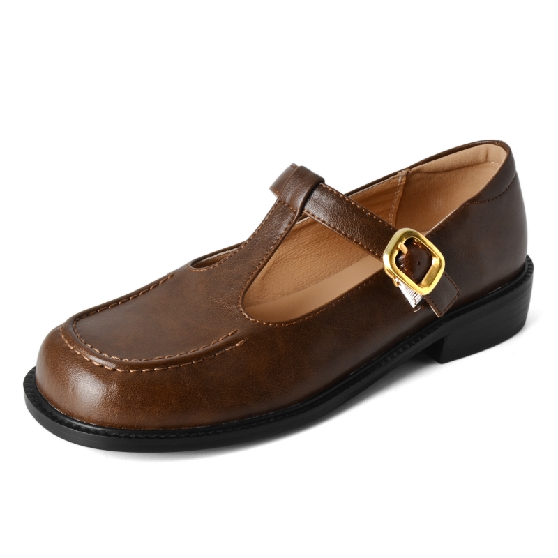 캐주얼 여성 플랫 슈즈 정품 가죽 패션 편안한 T-스트 - Women Shoes Black 리뷰 및 가격